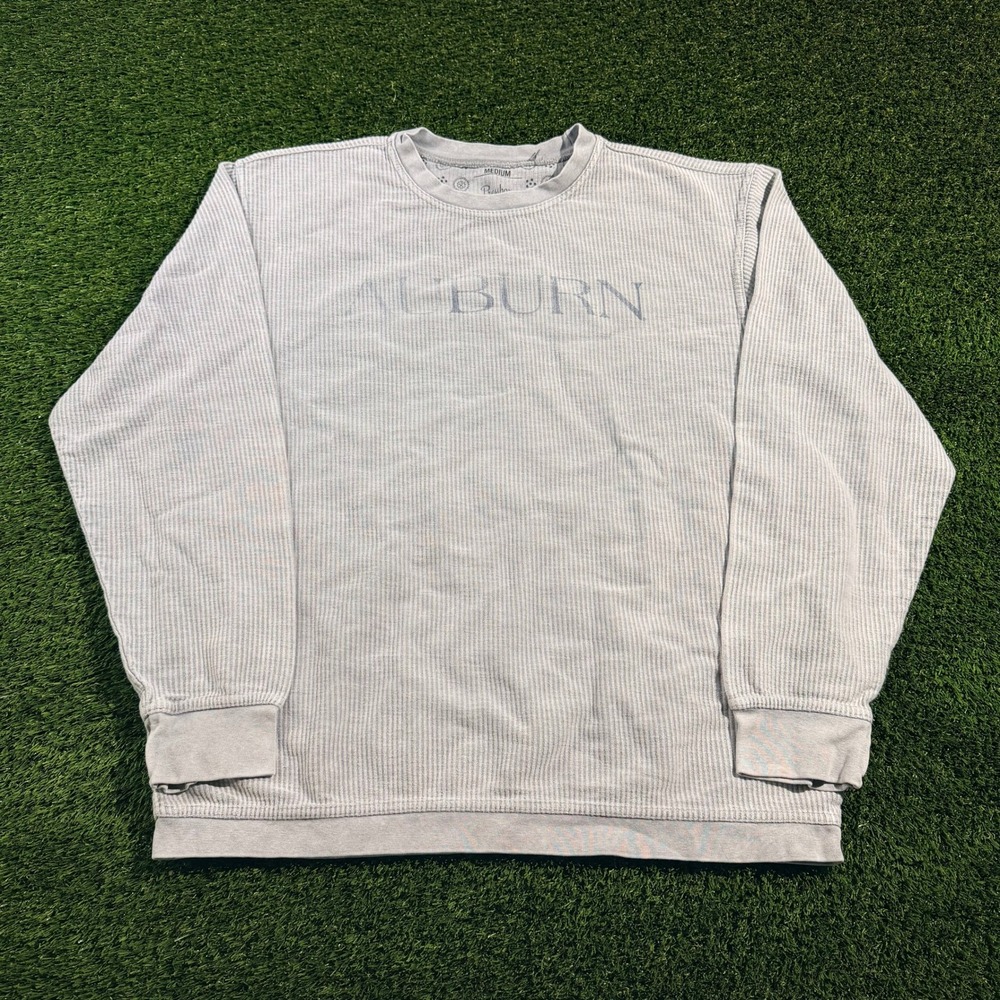Pressbox Auburn Tigers Grey Corded Sweatshirt Thumbhole Pullover Mens Medium